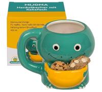 MIJOMA Tasse à anse avec compartiment à biscuits - Tasse amusante en dolomite, 400 ml, tasse à café originale avec compartiment à collation, cadeau amusant pour les amateurs de biscuits et de thé