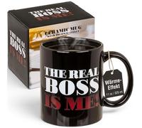 MIJOMA Tasse à café The Real Boss - Tasse à anse - Effet thermique - En céramique - Effet de changement de couleur - Élégant et tendance - 325 ml