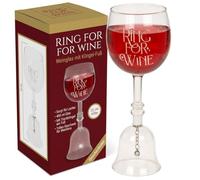 MIJOMA Verre à vin avec cloche de table - Ring for Wine - 400 ml - Verre à vin original avec pied cloche - Pour homme et femme - Verre amusant pour fête, JGA, anniversaire - 22 cm de haut