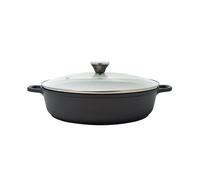 Baumalu Sauteuse 2 anses en fonte aluminium revêtue Ø 32 cm - Couvercle verre - Xylan