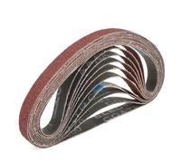 MiJunHD Lot de 10 bandes abrasives 13 mm x 457 mm en oxyde d'aluminium grain 60 pour ponceuse à bande, utilisées pour le travail du bois et le polissage du métal