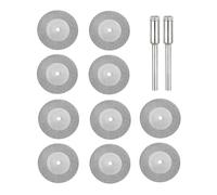 MiJunHD Lot de 10 disques à tronçonner diamantés de 16 mm et 2 mini lames de scie circulaire (sans trous) pour métal, carrelage, bois, verre, marbre, plastique, jade