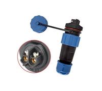 MiJunHD Pas de soudure - Vis à sertir LD20 - Écrou arrière - Fiche aéronautique - 2 broches - 25 A - 250 V - Connecteur de fil IP68 - Boîte de jonction étanche pour câbles de diamètre 6 à 12 mm (1