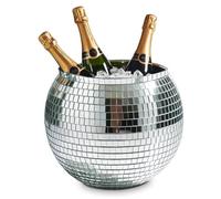 MikaMax Seau à Glace - XL 11L - Seau à Vin Argenté Effet Miroir - Refroidisseur de Boissons pour Fête - 27,5 cm