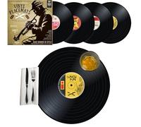Mikamax - Vinyl Placemats - Rétro - Plaques de Disques - 4 Sets de Table - Nostalgique - Records de Vinyle - Décoration de Table - Sets de Table Ronds - Noir