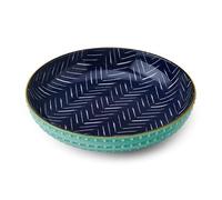 Mikasa Bol en grès Motif chevrons Indigo 21 cm