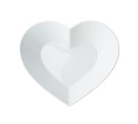 Mikasa Chalk Bol en porcelaine en forme de coeur, grand bol en forme de coeur pour les snacks et les salades, 21cm | Plat de service blanc pour les fêtes et les buffets