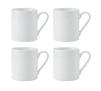 Mikasa Egret Set de tasses en porcelaine fine, 4x tasses blanches classiques pour le thé et le café, 380ml - Emballage cadeau et lavable au lave-vaisselle