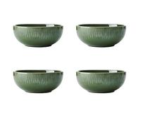 Mikasa Jardin Ensemble de 4 bols à céréales en grès Vert 15 cm, Service pour 4, Ensemble de bols à soupe de 15 cm, Emballage Cadeau et Vaisselle Lavable au Lave-Vaisselle