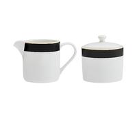 Mikasa Luxe Deco Sucrier et crémier en porcelaine, 245ml, pot à couvercle pour le sucre et la cruche à lait, boîte cadeau et lavable au lave-vaisselle