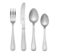 Mikasa Portobello Ménagère 16 pièces en acier inoxydable, Couverts argentés pour 4 personnes comprenant 4 couteaux, 4 fourchettes, 4 cuillères à dessert et 4 cuillères à café