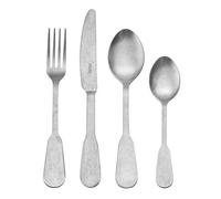 Mikasa Soho Service de couverts antiques en acier inoxydable 16 pièces pour 4 personnes comprenant 4 couteaux, 4 fourchettes, 4 cuillères à dessert et 4 cuillères à café