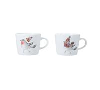 Mikasa Tipperlyhill Robin Lot de 2 tasses à expresso en porcelaine fine 90 ml Coffret cadeau