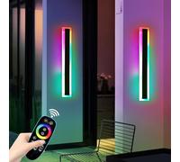 Mikeru Applique murale RVB d'extérieur, 16 couleurs à intensité variable, étanche IP65, décoration de Noël, 3000 K-6000 K, télécommande, 10 % à 100 %, intensité variable, 60 cm