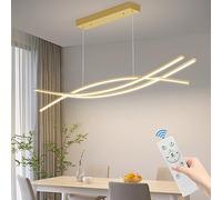 Mikeru Luminaire Suspendu Led Pour Table à Manger, Lampe Suspendue De 120CM En Noir, Design Moderne, Variateur Avec TéLéCommande, RéGlable En Hauteur, Suspendu Pour Bureau, Salle à Manger, Salon