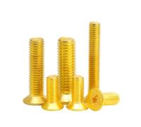 MIKFESPO 10/20/50 pièces vis à tête Plate en Laiton M2 M2.5 M3 M4 M5 M6 Longueur 4-40mm vis à tête fraisée à tête fraisée en Laiton(30mm,M3 50PCS)
