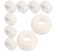 Mikikit 10 Pièces Bouchon Plat Rond Beige en PP pour Bouteille D'huile Essentielle, Compatible Design Minimaliste, Sécurité Assurée, pour Décoration D'intérieur