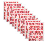 Mikikit 10pièces Lot de Autocollants Lettres et Chiffres Rouge Vinyle Étanches Stickers Auto-adhésifs pour Boîte aux Lettres Décoration DIY pour Maison Porte Fenêtre