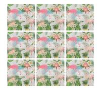 Mikikit 18pièces Serviettes Papier Flamant pour Fête Hawaïenne Lot de Décorations Anniversaire Tropical été Serviettes Décorées pour Fête Anniversaire