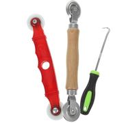 Mikikit 1ensemble Outil à Cannelé Écran Fenêtre Double Roue de Pression Bois et Nylon Crochet de Prise Kit pour Réparation de Moustiquaire et Spline Couleur Aléatoire