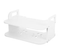 Mikikit 1ensemble Support Mural pour Routeur et Projecteur sans Perçage Étagère à Deux Niveaux avec Design Ajouré pour Salon Rangement Optimisé pour Box TV et Appareils Multimédia