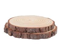 Mikikit 2 Pièces Plaque de Jardin en Bois Naturel 8,5 Pouces pour Extérieur, Bûche de Bois Kaki Solide pour Allée DIY et Décoration de Jardin