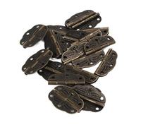 Mikikit 20 Pièces Charnières Vintage en Fer Solide, Mini Taille Gravée, pour Boîtes de Rangement et Réparation de Coffrets, Usage en Boutique