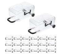 Mikikit 24 Pièces Boîte à Bonbons de Mariage en Plastique Transparente de Petite Valise Poignée Trolley, Rangement Polyvalent pour Fête D'anniversaire ou Enterrement de Vie de Jeune Fille