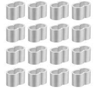Mikikit 25pcs Manchons de Compression en Aluminium à Double Trou, Paroi Fine, pour Câble Élastique, Portable et Protection de Corde, pour Camping et Entrepôts