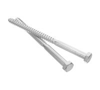Mikikit 2pièces Vis à Bois Galvanisées Tête Hexagonale Boulons Tire-fonds Acier Robustes pour Charpente Terrasse et Construction Extérieure