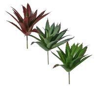 Mikikit 3 Pièces Plante Grasse en Plastique Réaliste Simulation D'aloès, Décoration Intérieure Élégante, Matériau Plastique Solide pour Arrangements Décoratifs