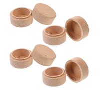 Mikikit 4 Pièces Boîte Bois Ronde avec Couvercle Boîte à Bijoux Petite Bois pour Bagues et Souvenirs de Dents de Lait Rangement Polyvalent Unisexe pour Fiançailles et Cadeaux Lot