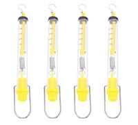 Mikikit 4 Pièces Dynamomètre Tubulaire en Plastique Jaune Crochet et Anneau, Balance à Ressort Claire pour Mesure de Tension, pour Expériences Physiques