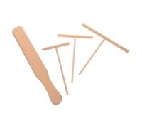 Mikikit 4 Pièces Outils d'Étalage de Crêpe en Bois avec Racloir à Pâte, Manche Confortable, Accessoires Cuisine pour Maison et Gril