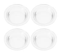 Mikikit 4 Pièces Plat en Verre Transparent pour Fondant de Cire et Huiles Essentielles, Diamètre 115mm, Design Élégant et Facile à Nettoyer, Accessoire pour Aromathérapie