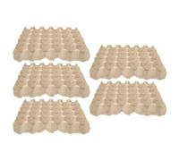 Mikikit 5 Pièces Boîte à Œufs en Pâte à Papier Beige Réutilisable Protège 30 Œufs Pratique Cuisine et Rangement