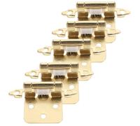 Mikikit 5 Pièces Charnière de Porte à Fermeture Automatique, Charnière pour Armoire Semi-hidden 1/2, Acier Coffee, pour Portes de Camping-portes D’armoire, la Cuisine