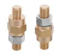 Mikikit Adaptateur de Borne Latérale de Batterie Lot de 2 Pièces en Laiton 3/8mm, Connecteur Électrique Haute Conductivité, Transmission Stable pour Véhicule pour Extension Auto