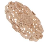 Mikikit Applique Décorative Ronde Bois Sculpté pour Portes et Murs | Bois Brut, Creuse et Sculptée D’un Seul Côté, Style Délicat Vintage, à Coller ou Peindre, Khaki Plusieurs styles