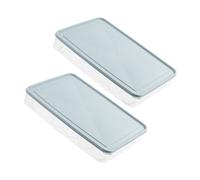 Mikikit Boîte à Œufs Empilable Grosse Capacité Rangement Pratique en Plastique Bleu 2pcs Couvercle et Compartiments Stables pour Réfrigérateur Cuisine