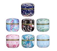 Mikikit Boîtes en Fer Rondes Robustes pour Bougies Parfumées, Lot de 7 Pièces, Contenants pour Rangement de Thé et Épices, pour Projets DIY et Décoration