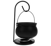 Mikikit Brûleur à Cire Parfumée en Céramique Noir, Support D'huile Essentielle Compact et Léger, Design Simple et Généreux, pour Table et Décoration de Vacances