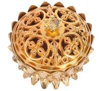 Mikikit Brûleur Encens Lotus Porte-encens avec Couvercle Récipient pour Encens de Relaxation Diffuseur Aromathérapie Pot à Cendres Bouddhiste