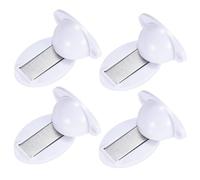 Mikikit Butée de Porte Magnétique Protège-mur et Maintien de Porte Blanche en ABS, Fixation Sol sans Perçage, Lot de 4 Pièces pour Bureau ou Salle de Bain