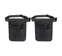 Mikikit Ceinture Porte-outils pour Infirmières en Nylon Résistant, Paquet Banane Utilitaire Noir 2 Pcs, Pochette Médicale Multi-compartiments Réglable, Rangement Pratique pour Fournitures