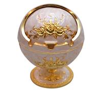 Mikikit Cendrier Décoratif en Alliage Couvercle Incassable, Cendrier de Luxe pour Fête des Pères, Style Rétro Élégant, Accessoire pour Fumeur et Rangement Cendres