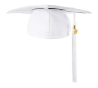 Mikikit Chapeau de Diplômé Blanc 2025 avec Design Réglable et Gland, Toque de Graduation Confortable pour Cérémonie de Remise de Diplôme D'étudiants