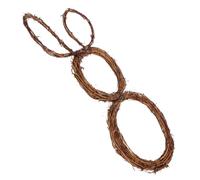 Mikikit Couronne de Lapin en Rotin Tressé Flexible et Facile à Utiliser pour Décoration de Printemps Festive et Porte D'entrée à Thème Lapin