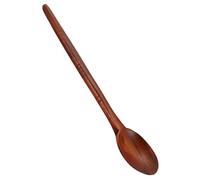 Mikikit Cuillère en Bois de Teck Robuste et Non Chauffante, Louche à Soupe Cuisine Professionnelle et Supermarché, Ustensile Pratique et Solide