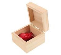 Mikikit Cœur d'halloween en Résine Réaliste avec Boîte en Bois Beige à Couvercle Articulé, Décoration Maison Polyvalente et Boîte Présent Saint-Valentin